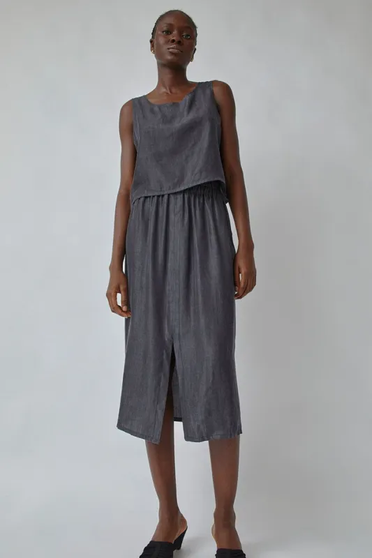 Vladimir Karaleev Slit Skirt in Black made by No. 6