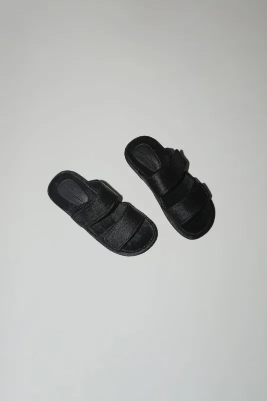 Mari Giudicelli Hugo Sandal in Black Pony sold by No. 6