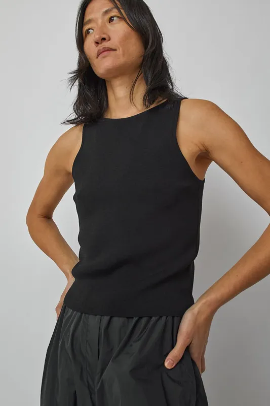 Amomento Cut-Out Sleeveless Top in Black sold by No. 6