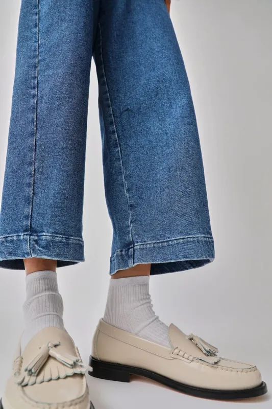 Maria La Rosa Organic Cotton Ribbed Ankle Socks in White sold by No. 6