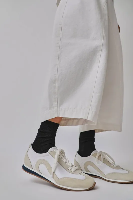 Maria La Rosa Silk Ribbed Ankle Socks in Nero sold by No. 6