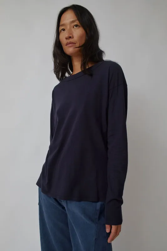 B Sides Long Sleeve Crewneck in Overdye Marine sold by No. 6