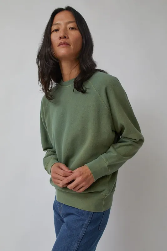 B Sides Crewneck Sweatshirt in Loden Green Botanical Dye made by No. 6