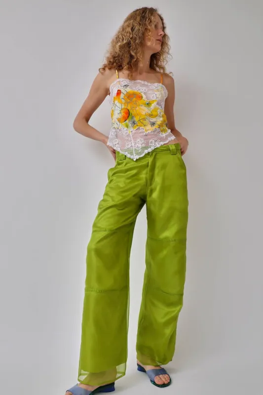 Collina Strada Lawn Pant in Lime Organza made by No. 6