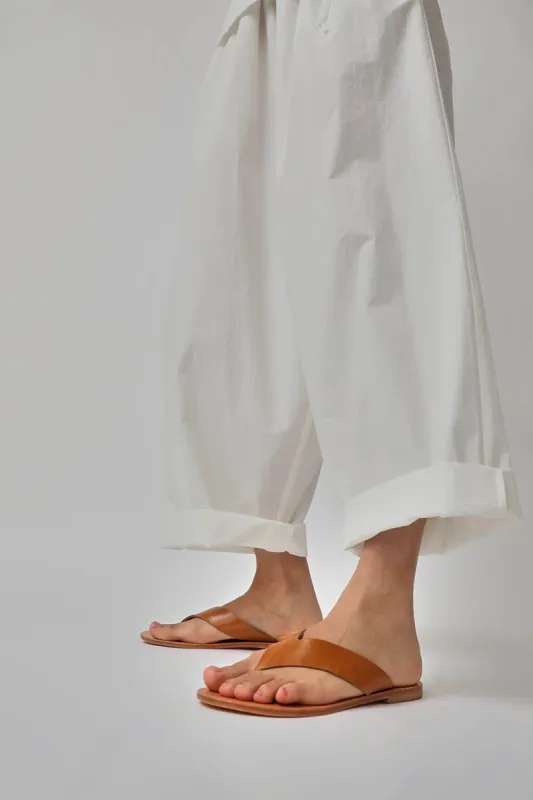 Maria Farro Mila Flip Flop in Caramel Leather sold by No. 6