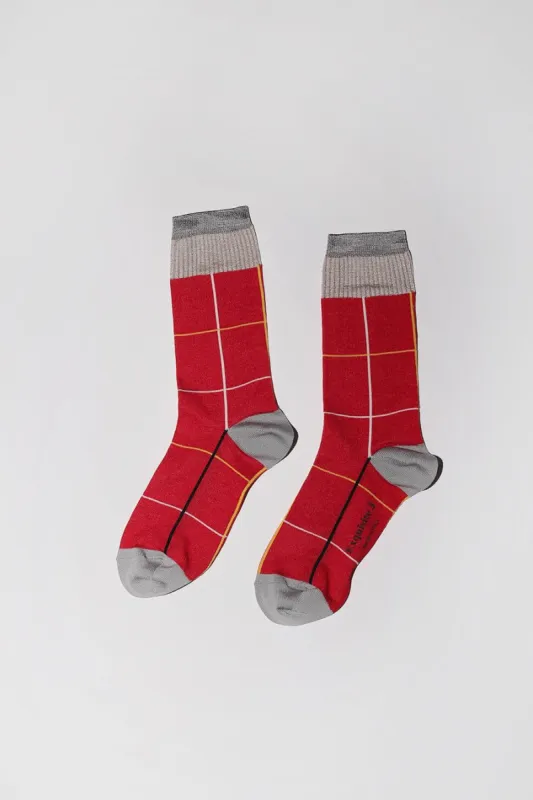 Exquisite J Finestrado Socks in Red sold by No. 6