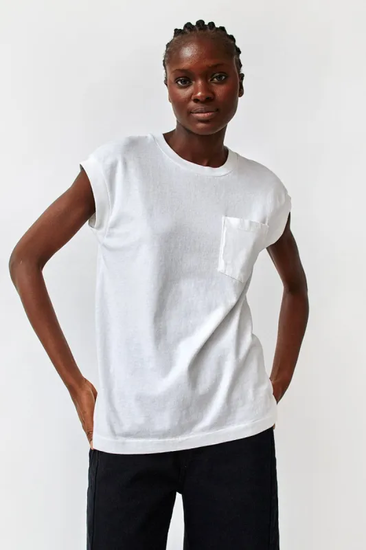 B Sides Pocket Tank in Tile White sold by No. 6