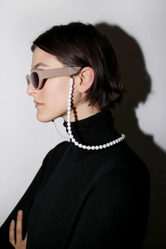 Ina Seifart Glasses Chain in White with White Thread sold by No. 6