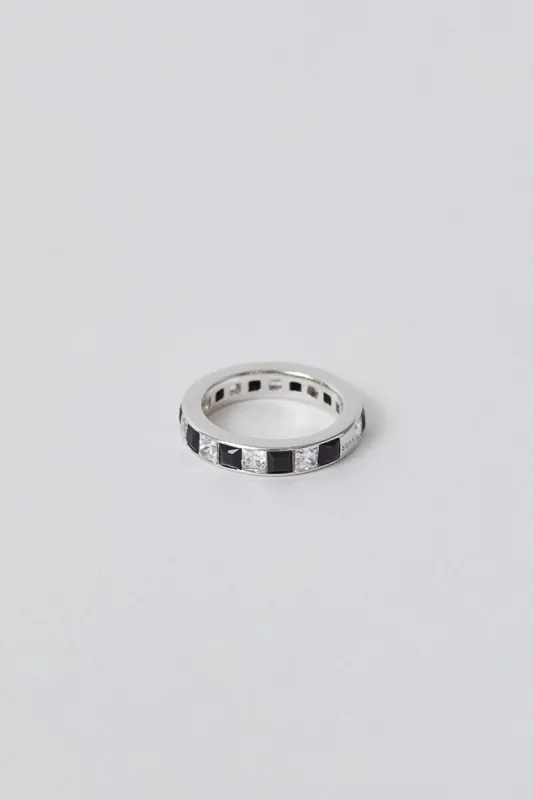 Numbering Square Stone Band in Black made by No. 6