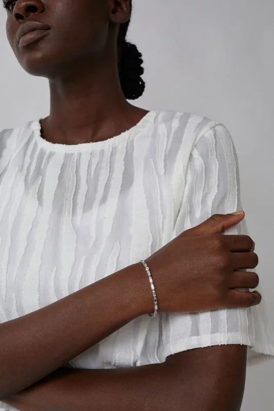 Numbering Baguette Tennis Bracelet in White sold by No. 6