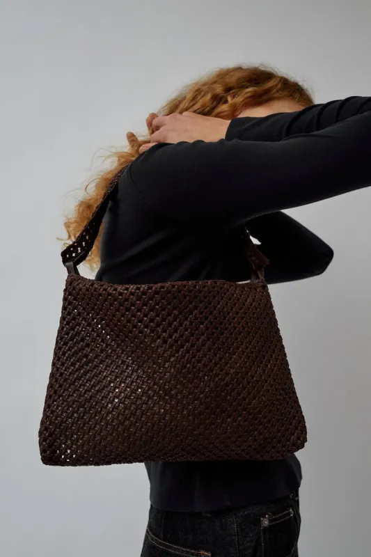 St. Agni Macrame Shoulder Bag in Chocolate made by St. Agni