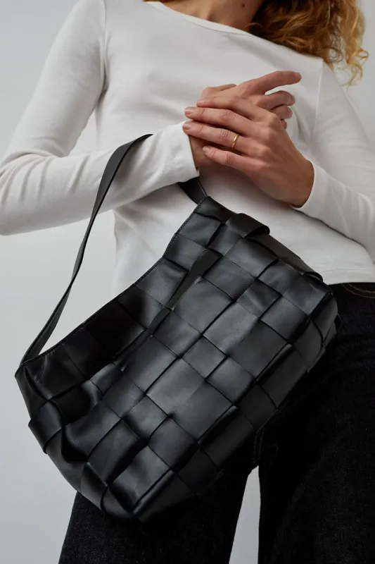 St. Agni Woven Mini Tote in Black sold by No. 6
