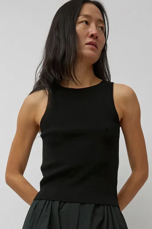 Amomento Cut-Out Sleeveless Top in Black made by No. 6