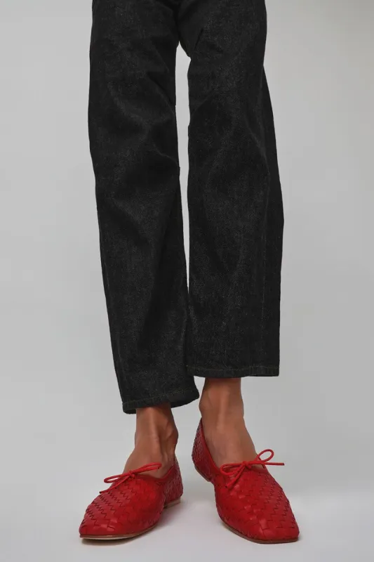 Freda Salvador Jada in Red Closed Woven Calf sold by No. 6