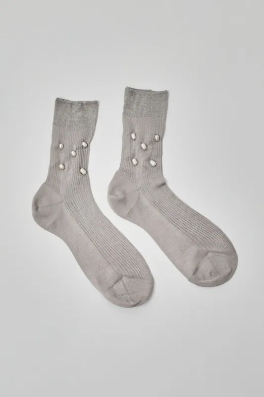Maria La Rosa Pearls Socks in Perlino made by No. 6