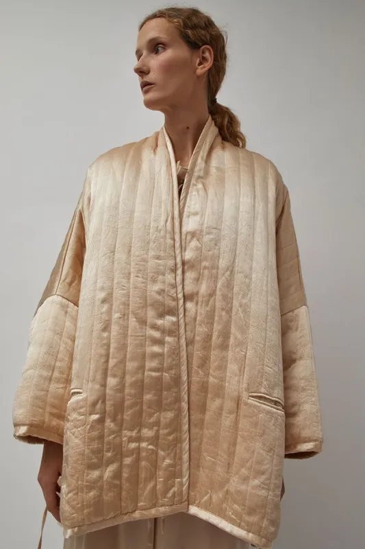 Anaak Raj Quilted Satin Kimono in Creme made by No. 6