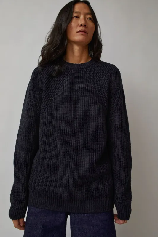 Batoner Signature Crewneck in Navy made by No. 6