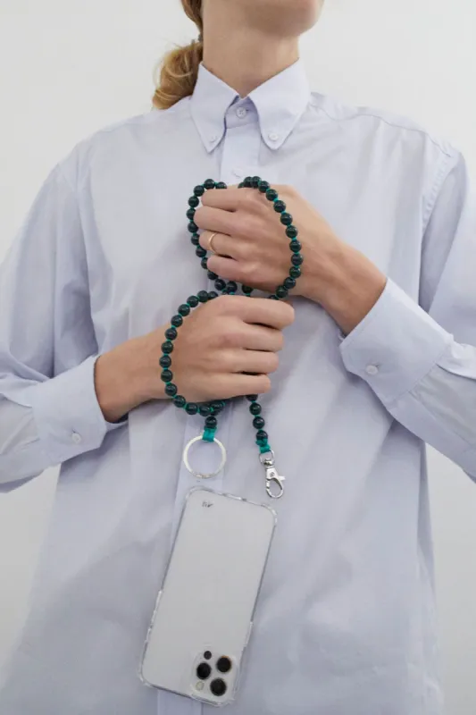 Ina Seifart Handykette Iphone Necklace in Dark Green with Green Thread sold by No. 6