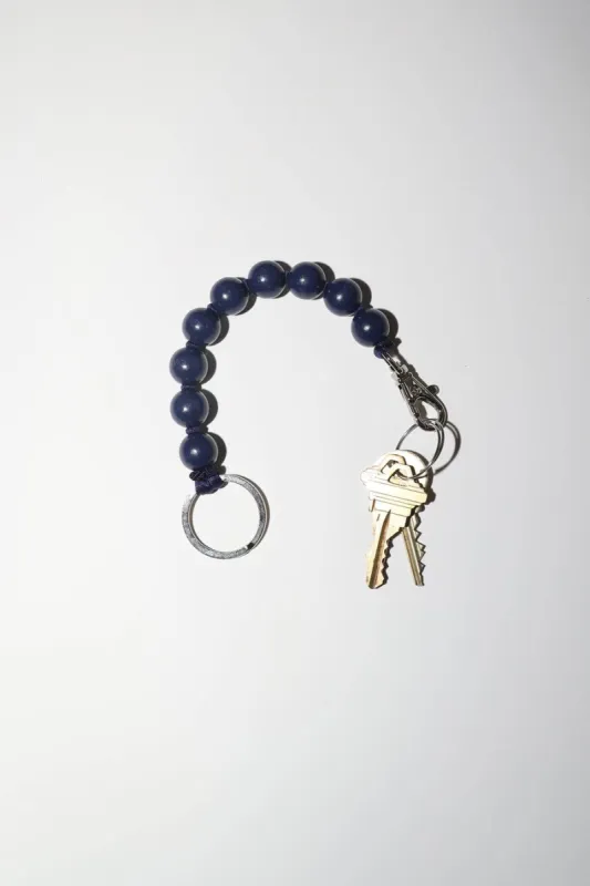 Ina Seifart Dicke Perlen Short Keyholder in Blueberry with Dark Blue Thread made by No. 6