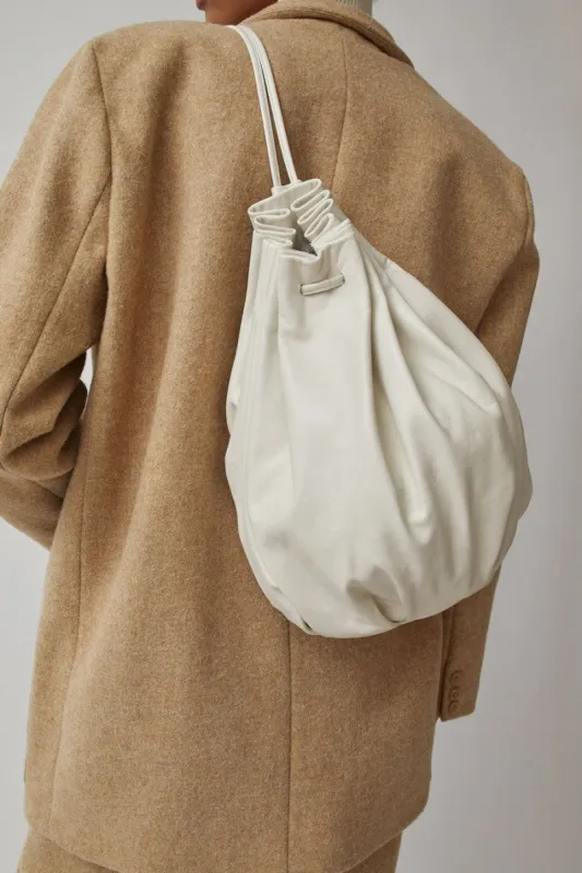 Modern Weaving Pleated Balloon Bag in Crème made by No. 6