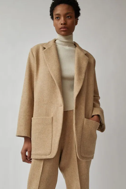 Modern Weaving Oversize Boxy Blazer in Beige Wooly made by No. 6