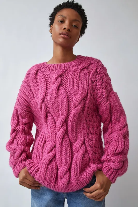Kotika Collage Sweater in Bubble Gum made by No. 6