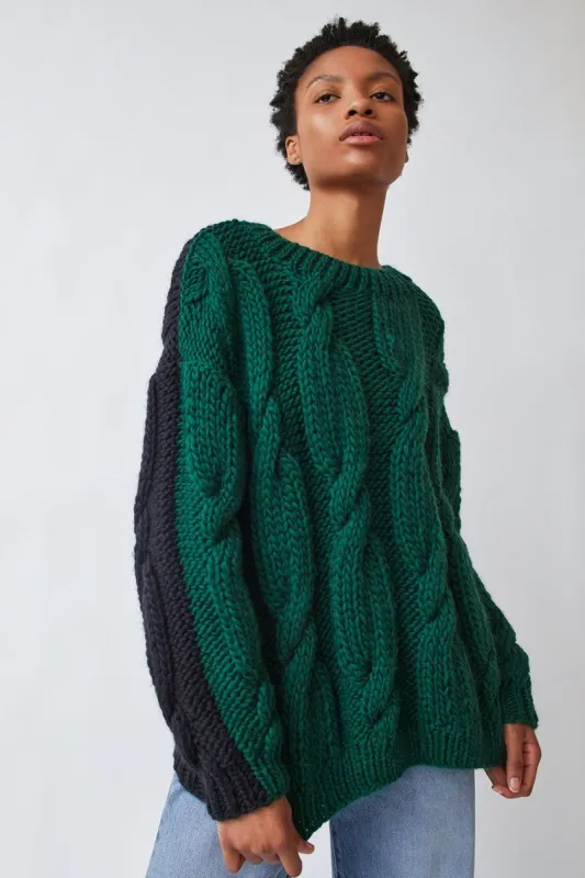 Kotika Double Sided Sweater in Emerald and Black made by No. 6