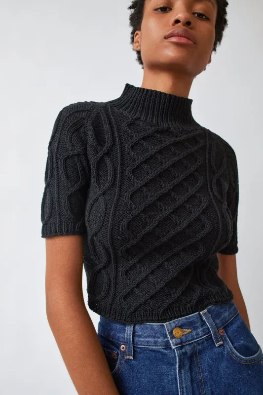 Kotika Braided Top in Black made by No. 6