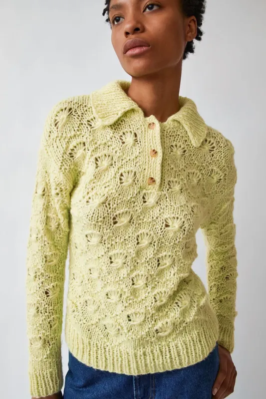 Kotika Shell Polo Sweater in Light Green made by No. 6