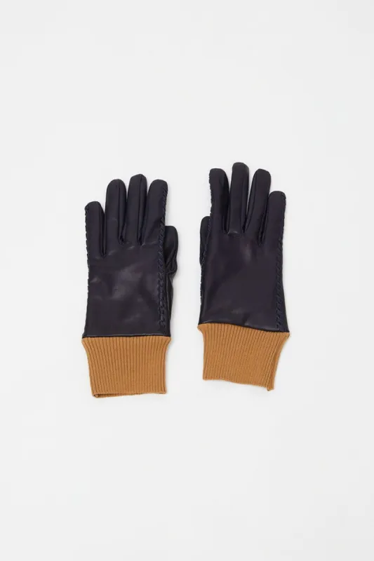 Imoni Side Lace Gloves in Mysterioso Blue made by No. 6