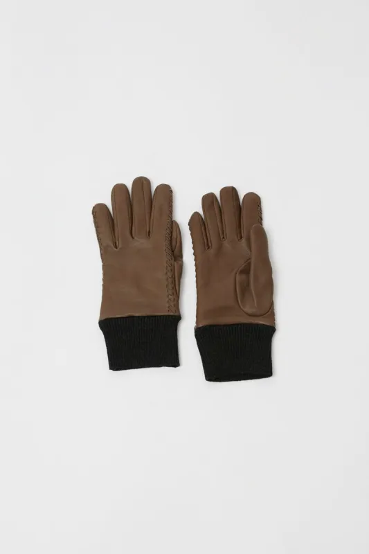 Imoni Side Lace Gloves in Taupe made by No. 6