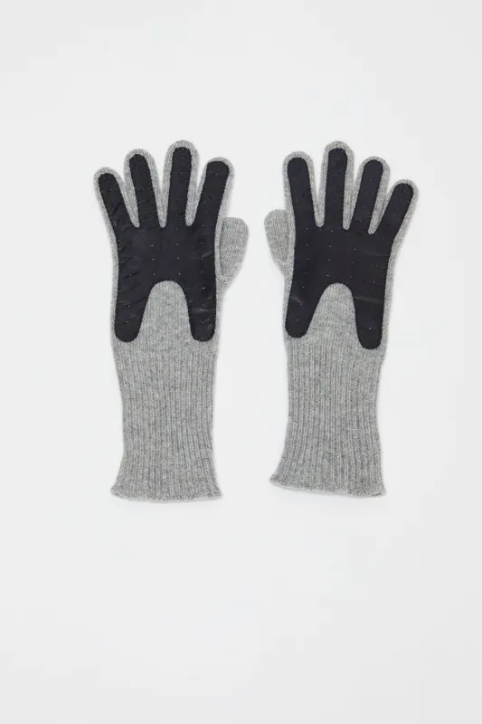 Exquisite J Gloves in Grey with Navy made by No. 6