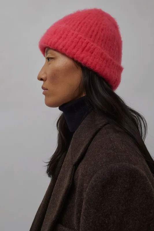 Exquisite J Mohair Beanie in Pink sold by No. 6