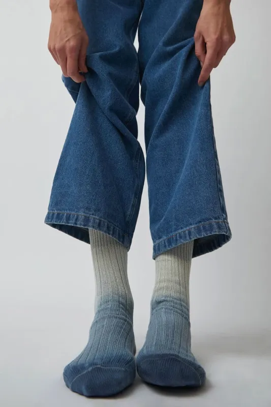 YMC Dip Dye Sock in Blue made by YMC