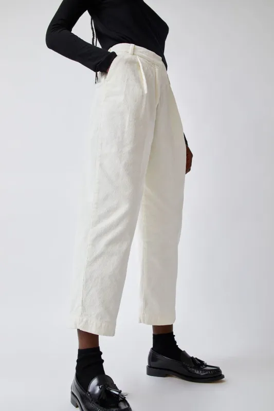 YMC Market Trouser in Ecru Corduroy made by YMC