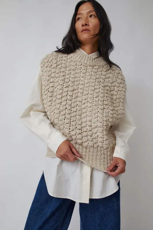 Amomento High Neck Crop Vest in Beige sold by No. 6