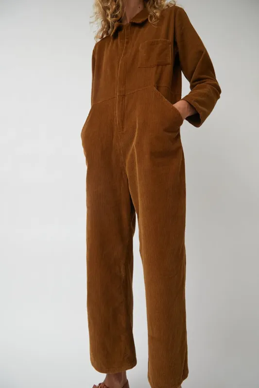No.6 Marlon Jumpsuit in Tan Corduroy made by No. 6