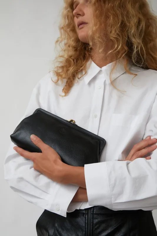 Il Bisonte Classic Clutch in Nero sold by No. 6