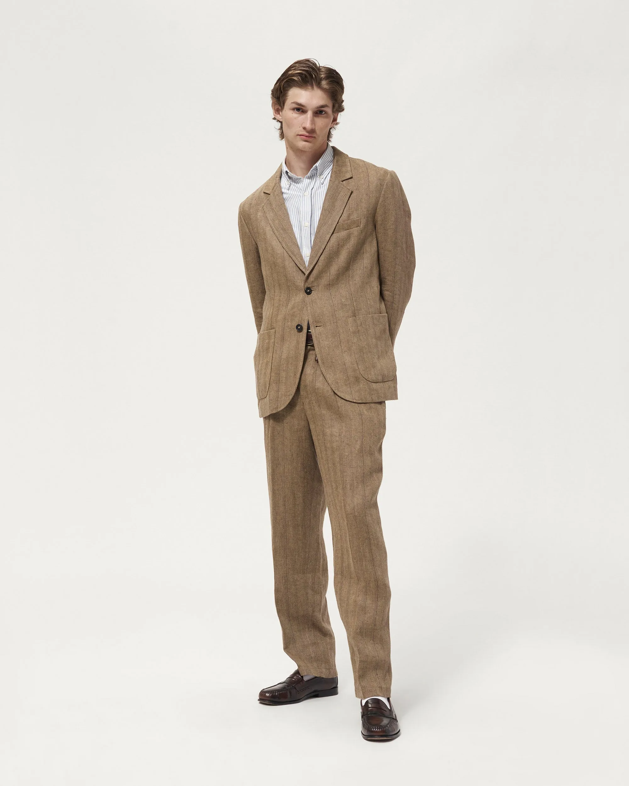 Linen Double-Pleat Suit Pant sold by Noah NYC product image thumbnail 5