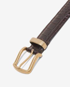 Croc-Embossed Metal Tip Belt sold by Noah NYC