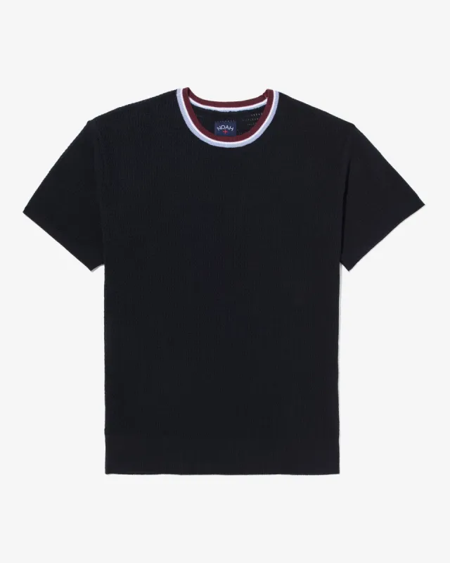 Short Sleeve Mesh Sweater Top sold by Noah NYC