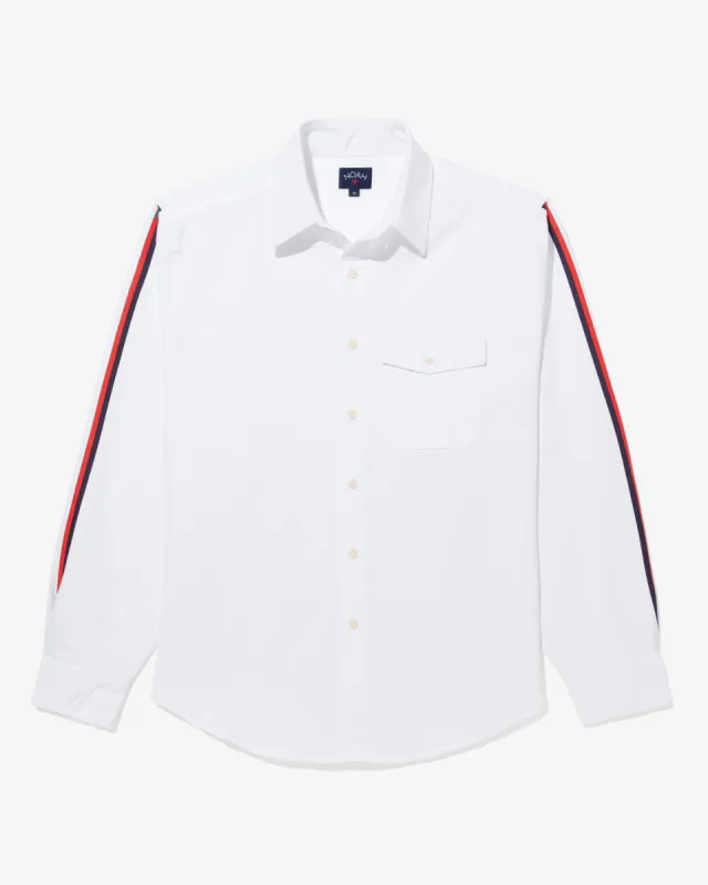 Striped Sleeve Oxford Shirt made by Noah NYC