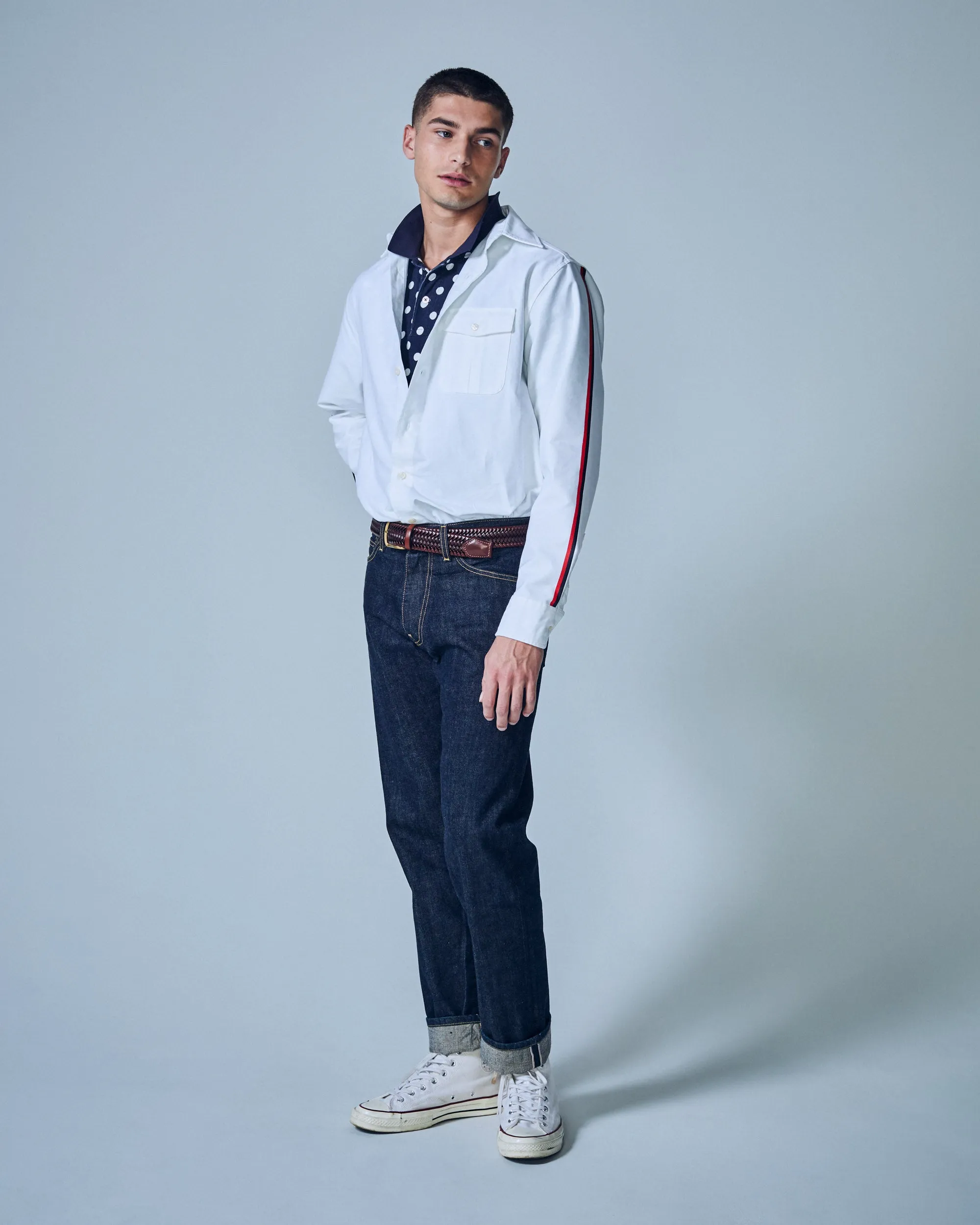 Striped Sleeve Oxford Shirt sold by Noah NYC product image thumbnail 3