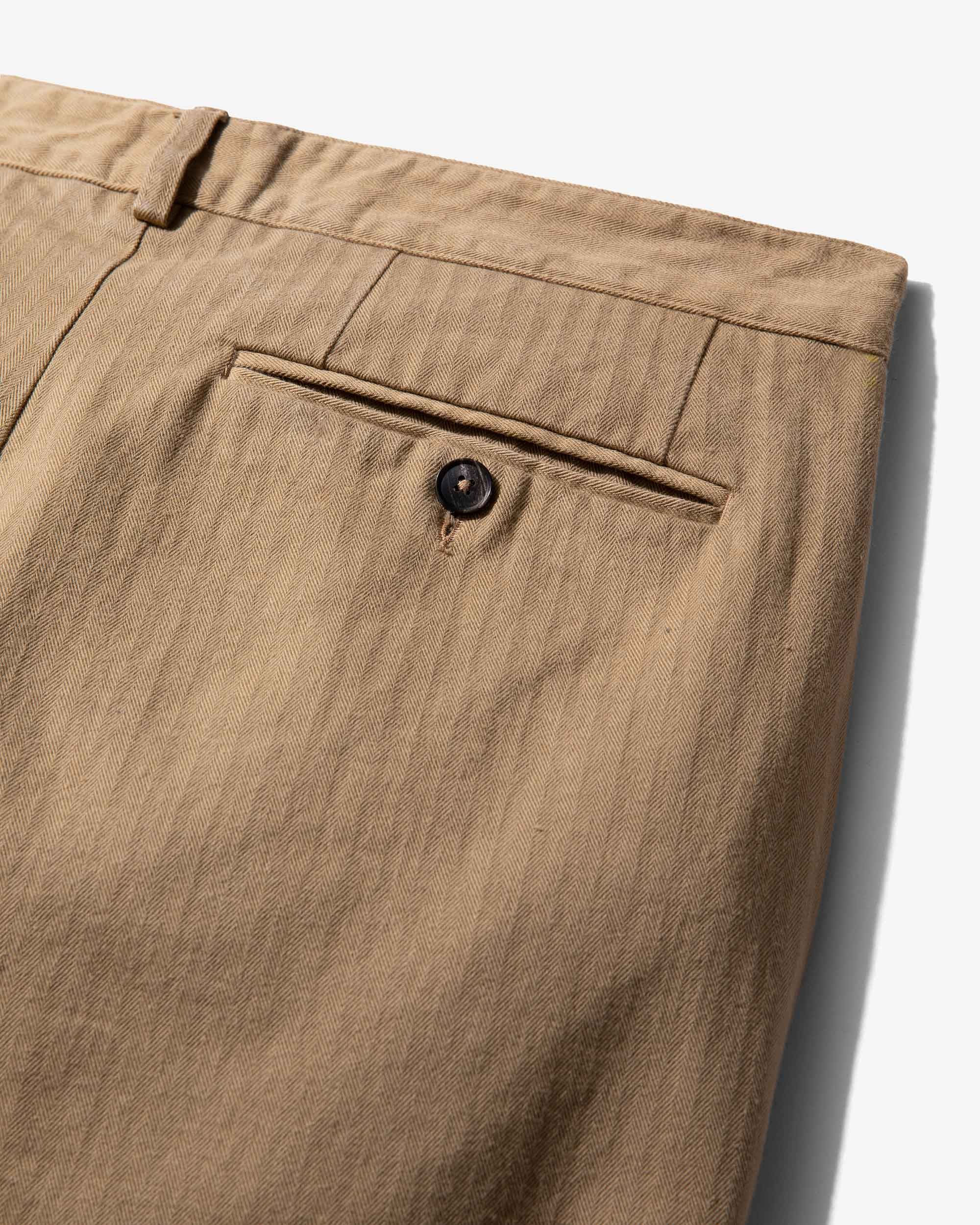 Double-Pleat Herringbone Pant sold by Noah NYC product image thumbnail 6