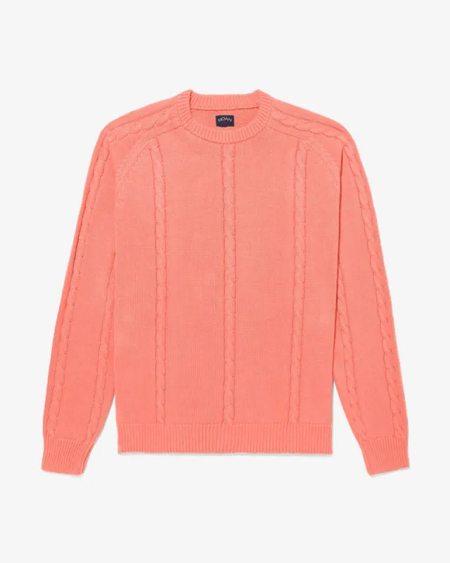 Cable Cotton Sweater sold by Noah NYC