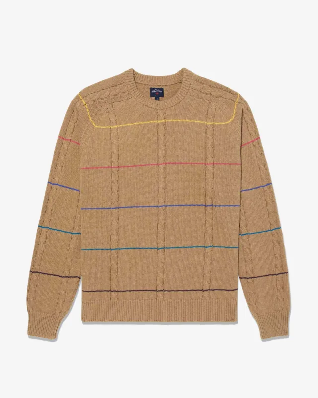 Striped Cable Cotton Sweater sold by Noah NYC