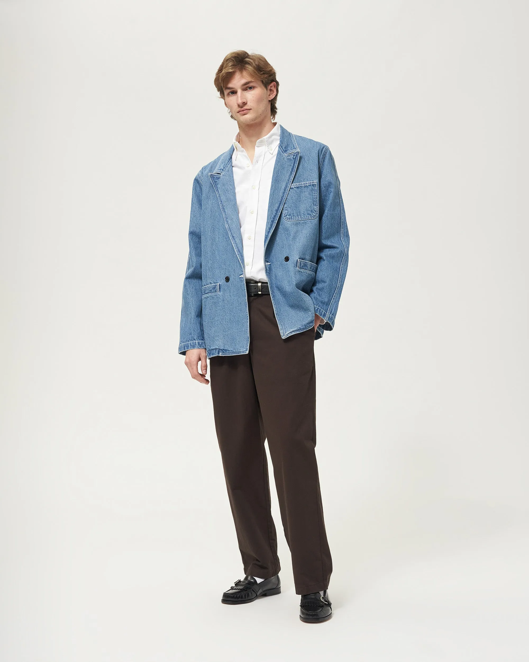 Double-Breasted Denim Jacket sold by Noah NYC product image thumbnail 5