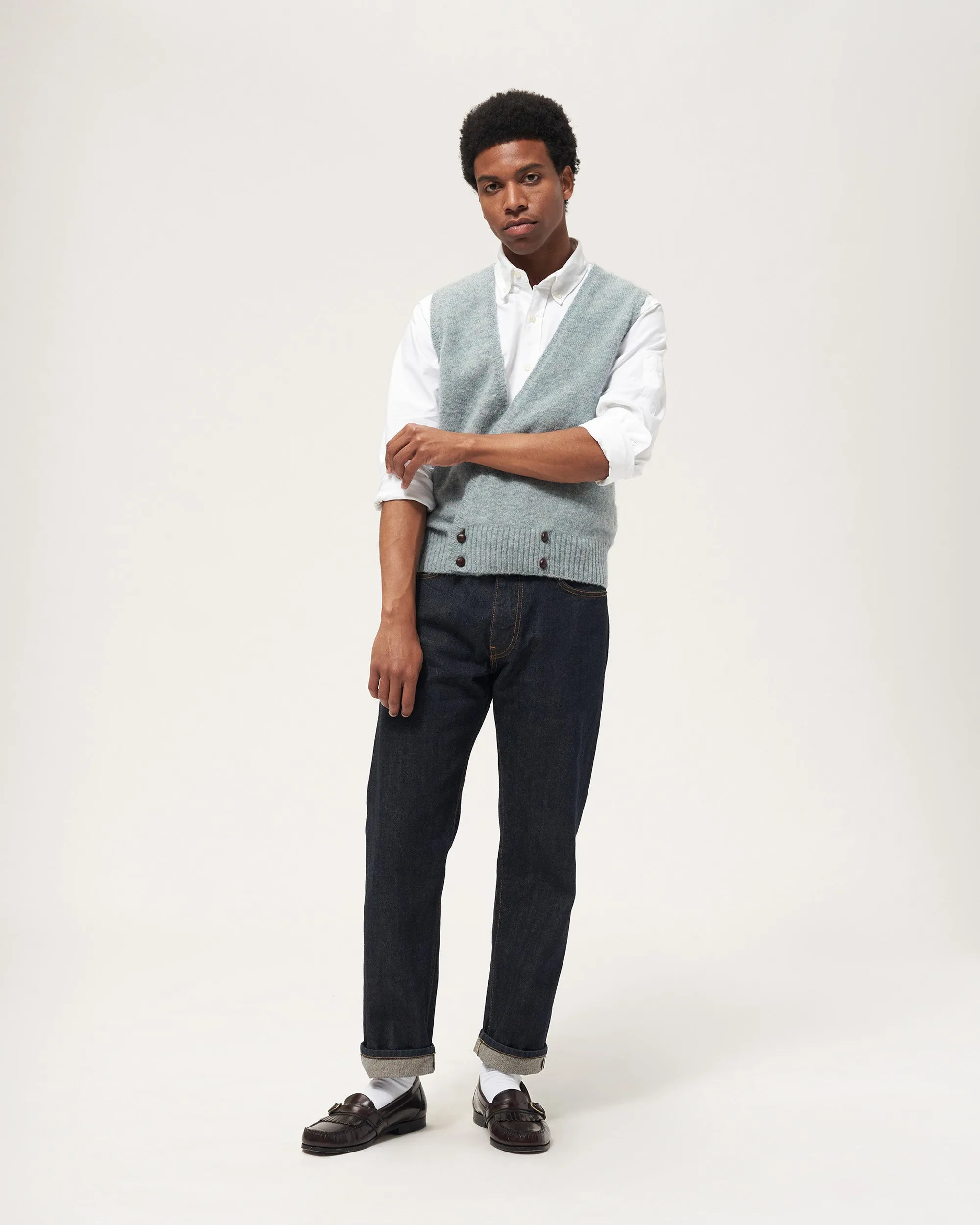 Double-Breasted Shetland Sweater Vest sold by Noah NYC product image thumbnail 5