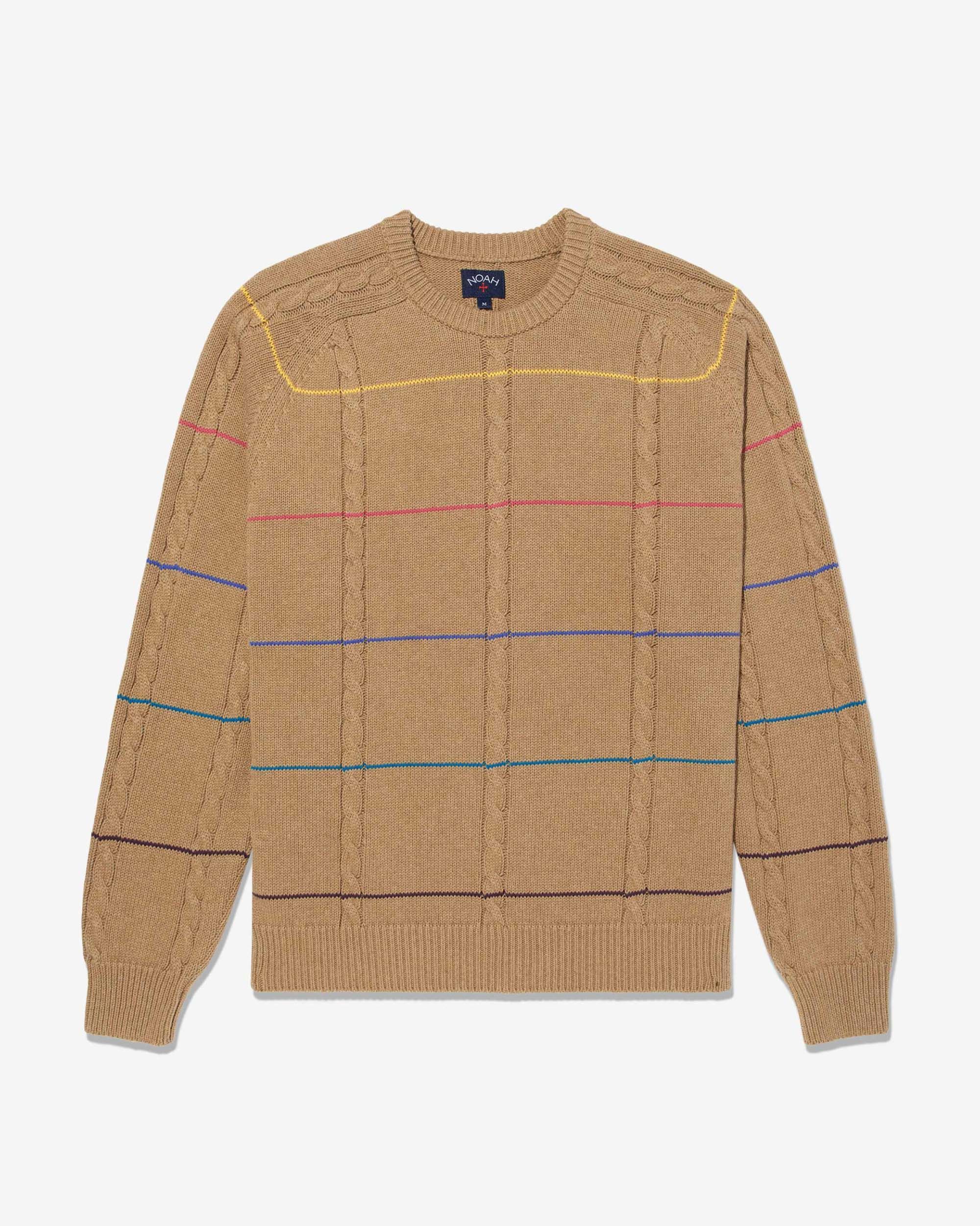 Striped Cable Cotton Sweater sold by Noah NYC