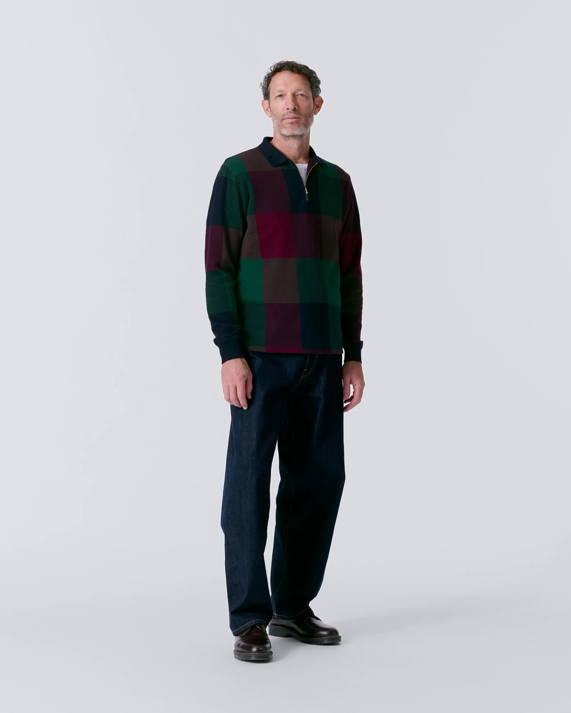 Buffalo Plaid Zip Polo sold by Noah NYC product image thumbnail 4